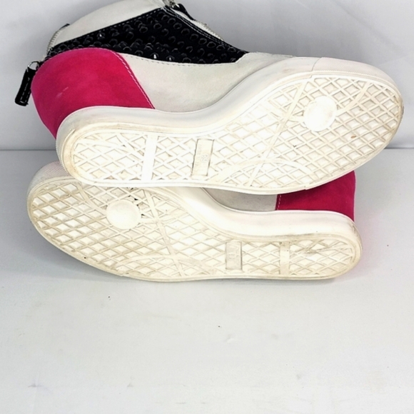 Giuseppe Zanotti Crystal Embellished Suede Wedge Sneakers Size 39 (US-9) S1276 - Picture 4 of 8